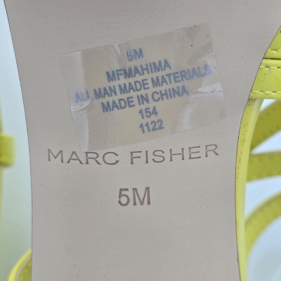 Marc Fisher Mahima Strappy Heeled Sandals, Greenish/Yellow, Women's 5M - Picture 13 of 15